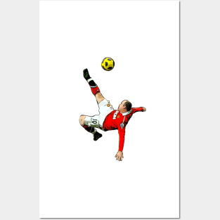 Wayne Rooney Manchester United derby goal Posters and Art